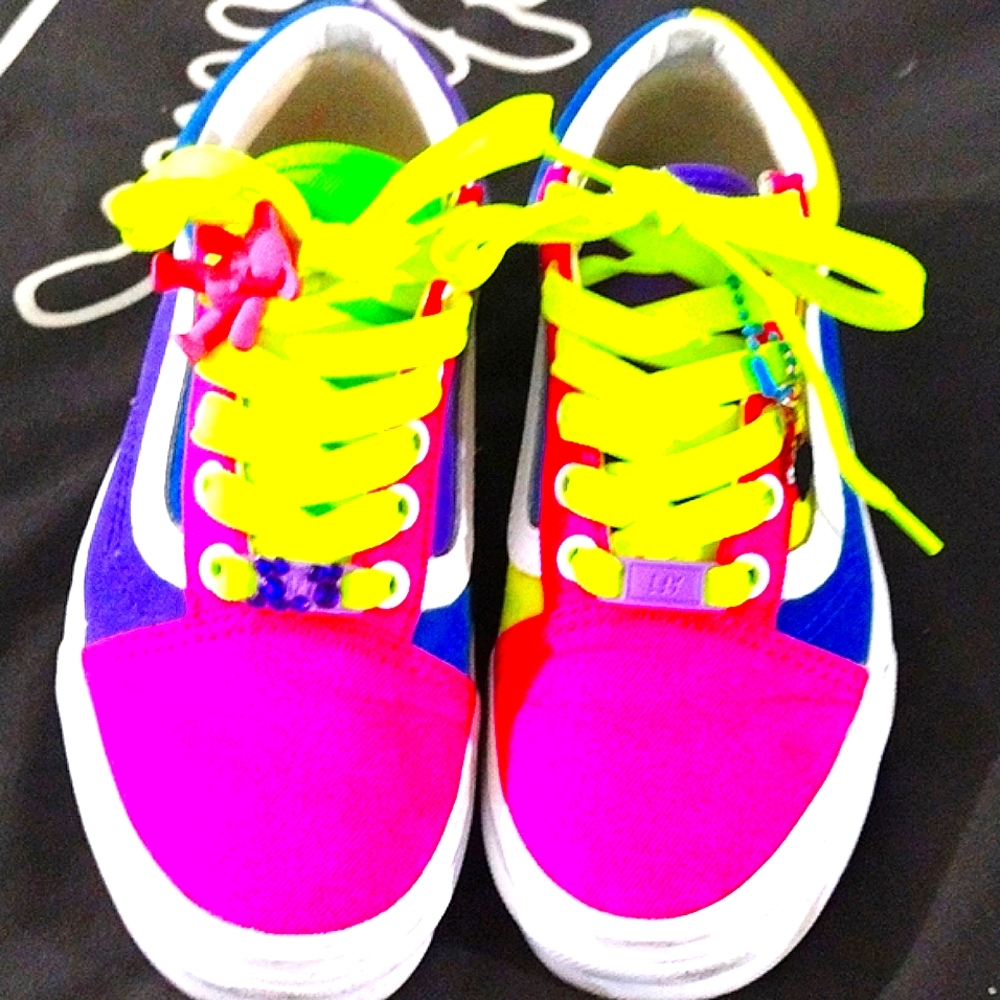 Vans neon rainbow shoes 6 *NWOT* (have box)